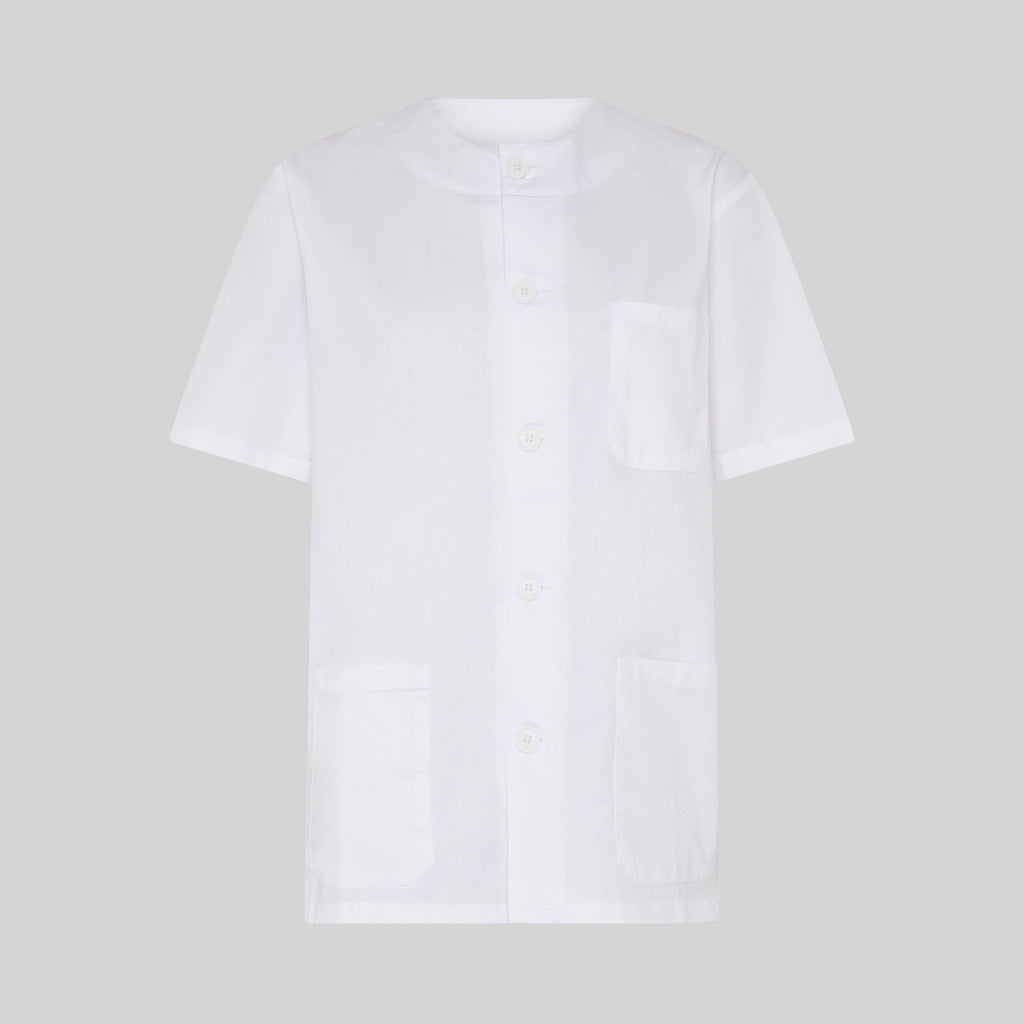 BLUSA SANITARIO UNISEX ABOTONADO BLANCA