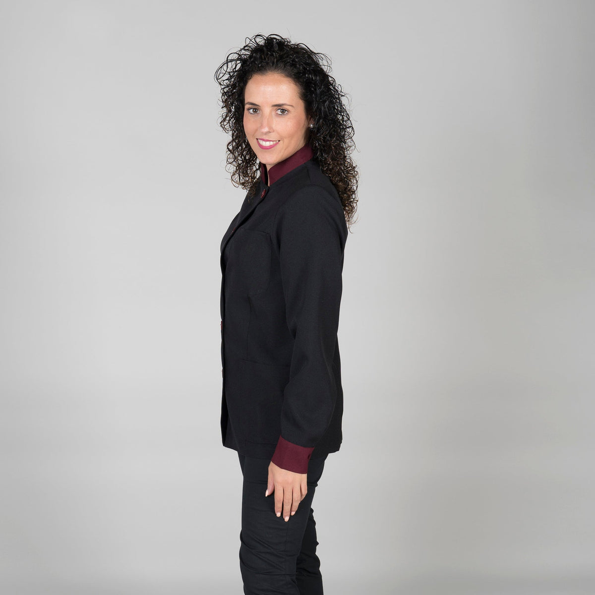 BLUSA MUJER CUELLO MAO M/LARGA COMBI