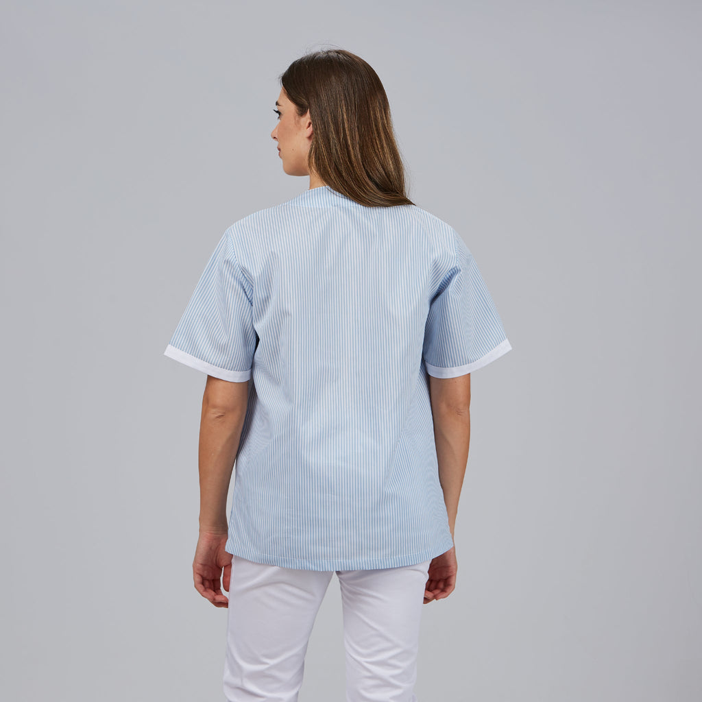BLUSA SANITARIO UNISEX PICO VICHY COMBINADA