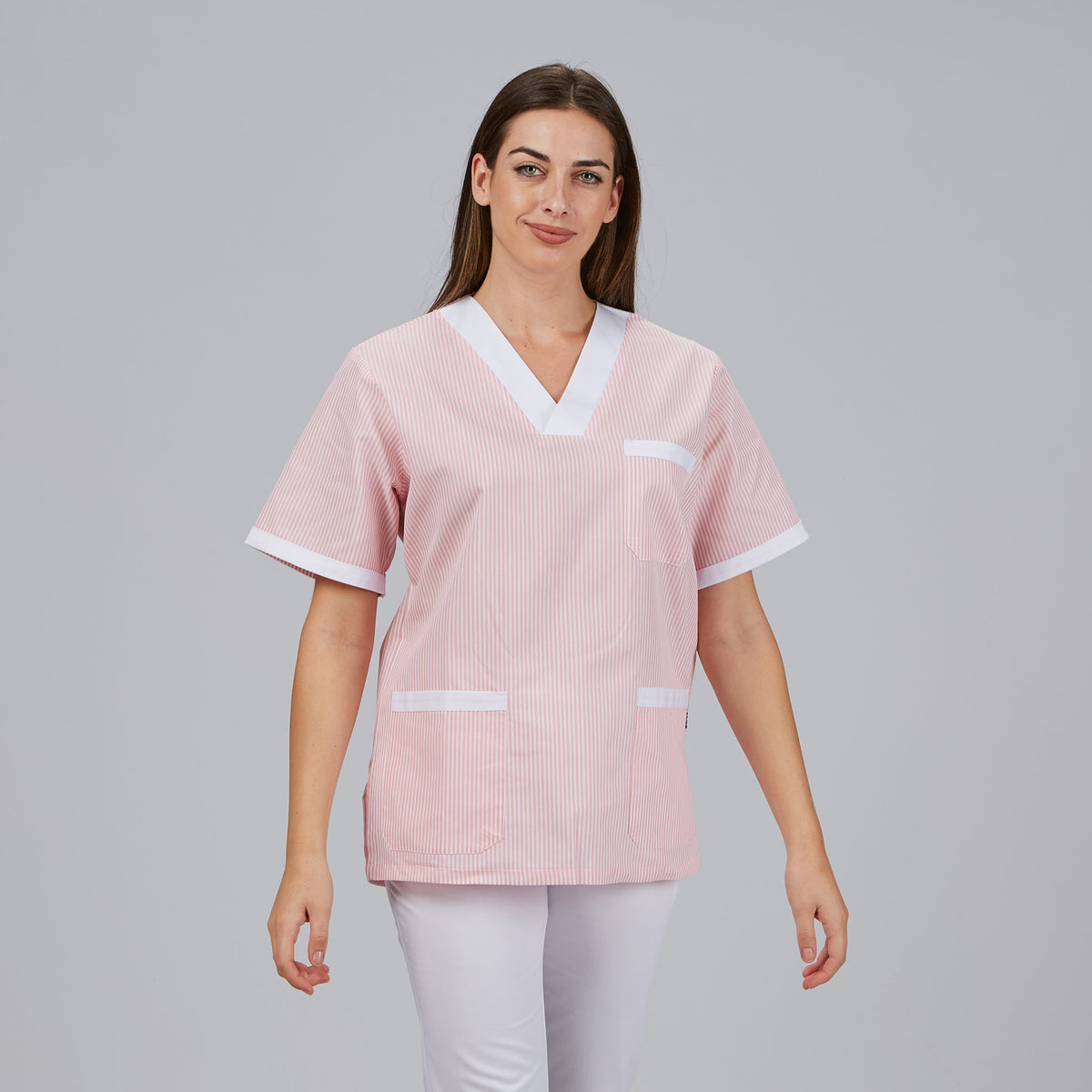 BLUSA SANITARIO UNISEX PICO VICHY COMBINADA