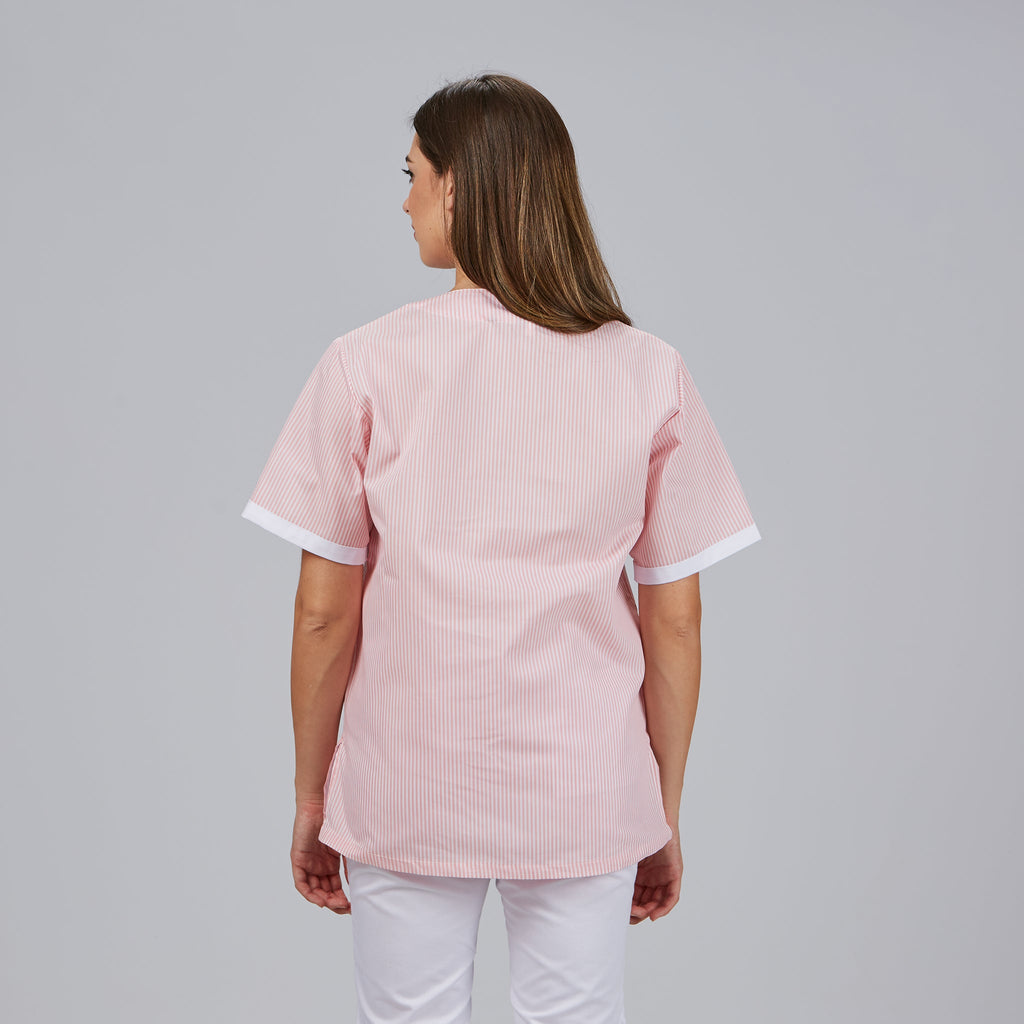 BLUSA SANITARIO UNISEX PICO VICHY COMBINADA