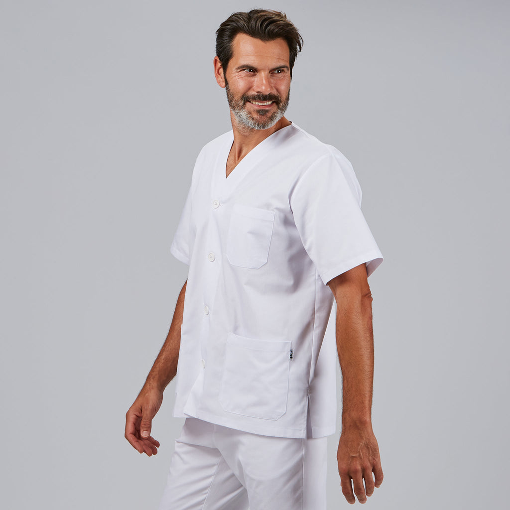 BLUSA SANITARIO UNISEX PICO BOTONES