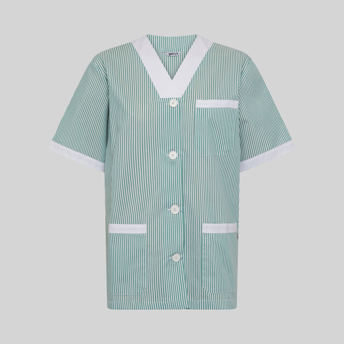 BLUSA SANITARIO UNISEX PICO ABIERTO VICHY COMBINADA