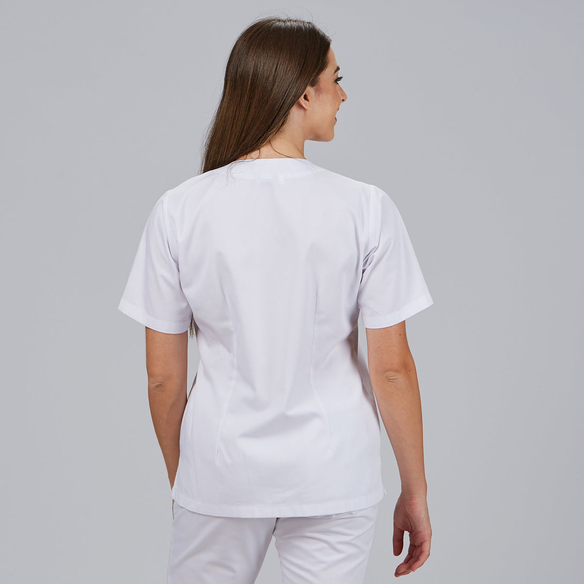 BLUSA MUJER SANITARIA BOTON PRESION M/C