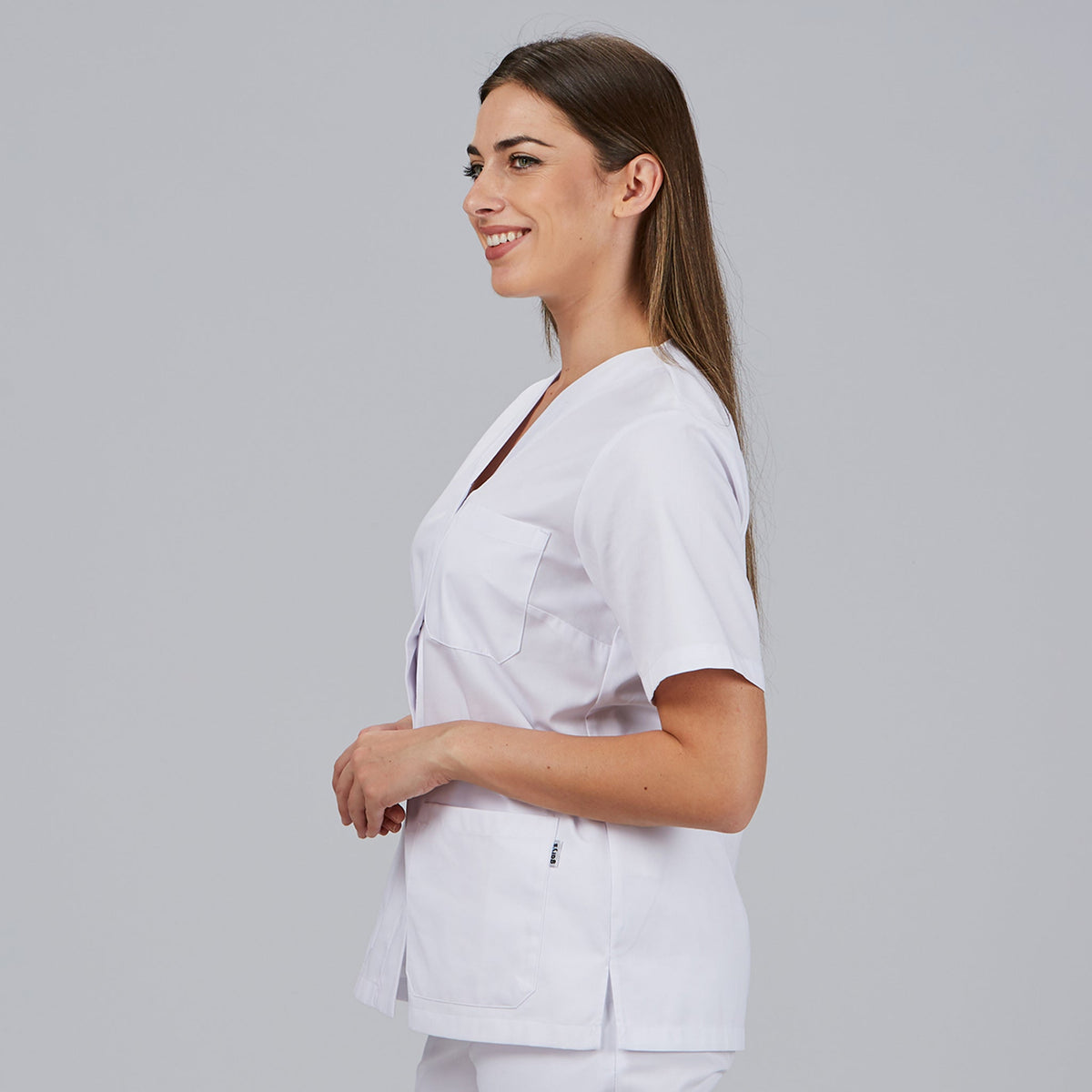 BLUSA MUJER SANITARIA BOTON PRESION M/C