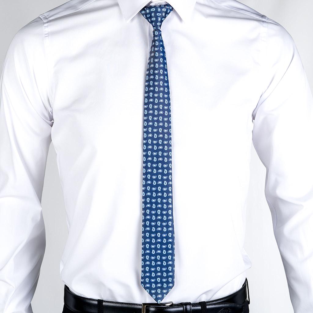 CORBATA CON NUDO DE PALA ESTRECHA JACQUARD