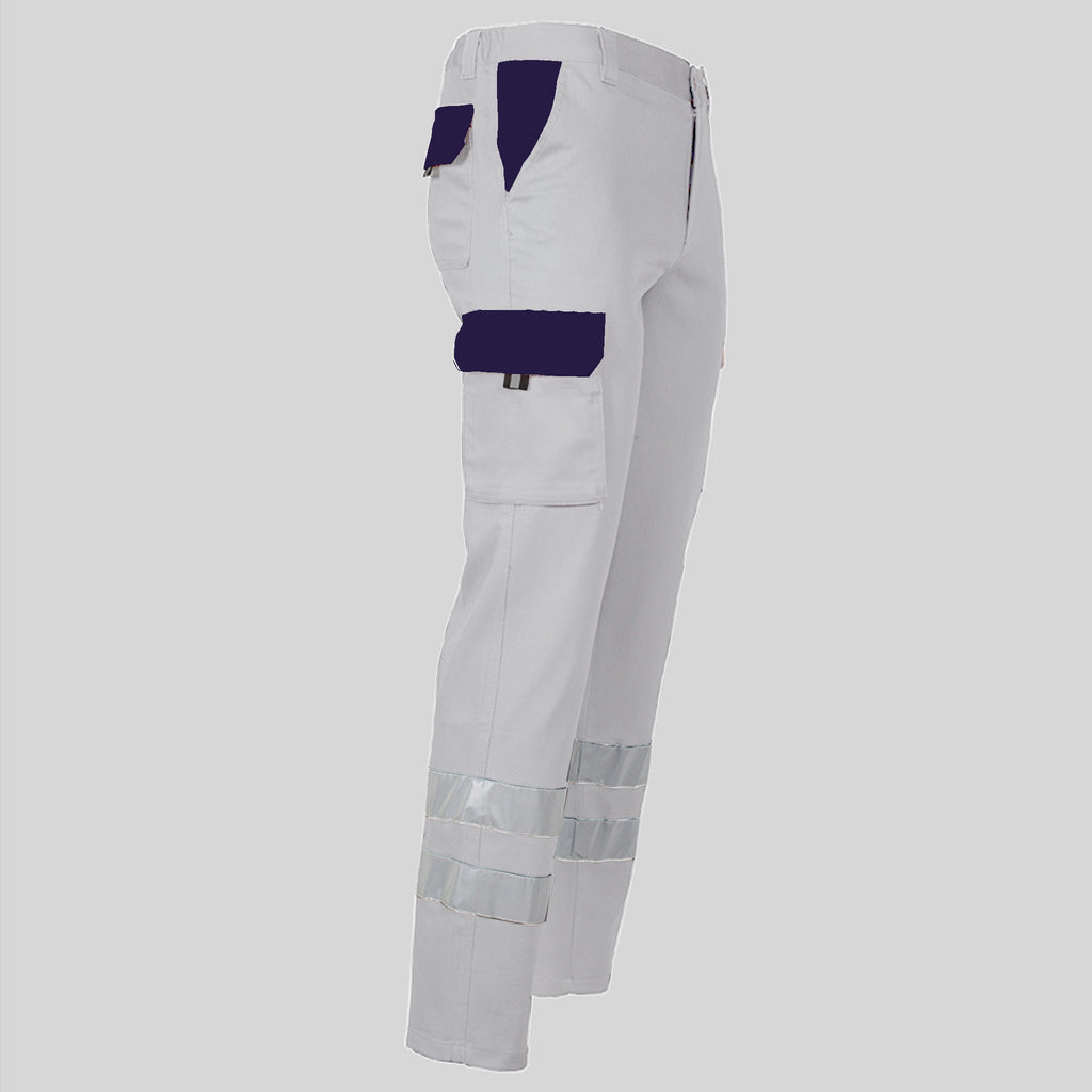 PANTALON UNISEX MULTIBOLSILLOS ELASTICO GAMO COMBI + 2 BANDAS REFLECT.