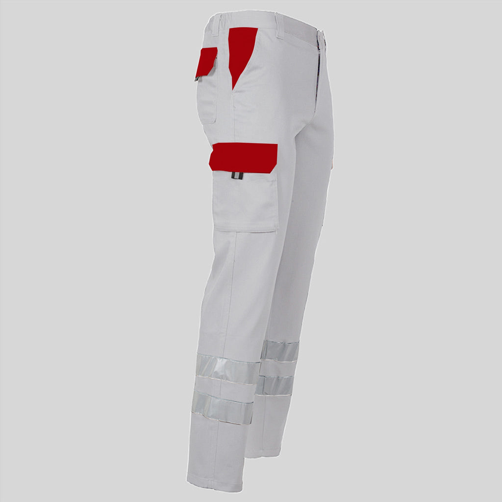 PANTALON UNISEX MULTIBOLSILLOS ELASTICO GAMO COMBI + 2 BANDAS REFLECT.