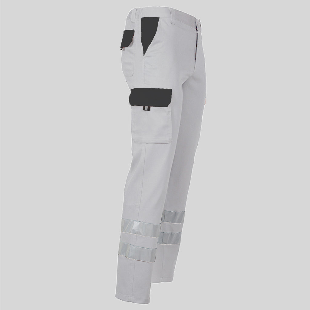 PANTALON UNISEX MULTIBOLSILLOS ELASTICO GAMO COMBI + 2 BANDAS REFLECT.