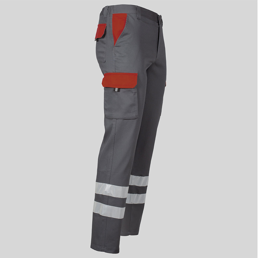 PANTALON UNISEX MULTIBOLSILLOS ELASTICO GAMO COMBI + 2 BANDAS REFLECT.