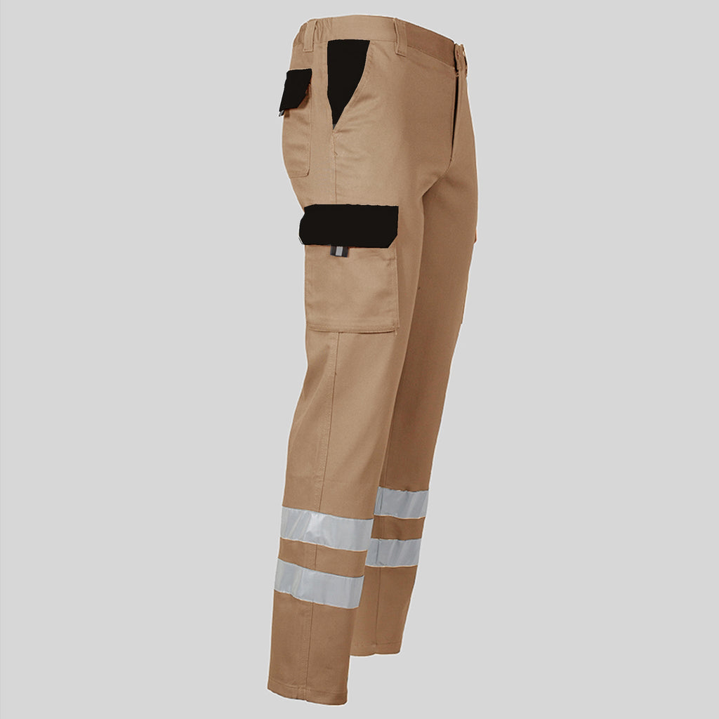 PANTALON UNISEX MULTIBOLSILLOS ELASTICO GAMO COMBI + 2 BANDAS REFLECT.