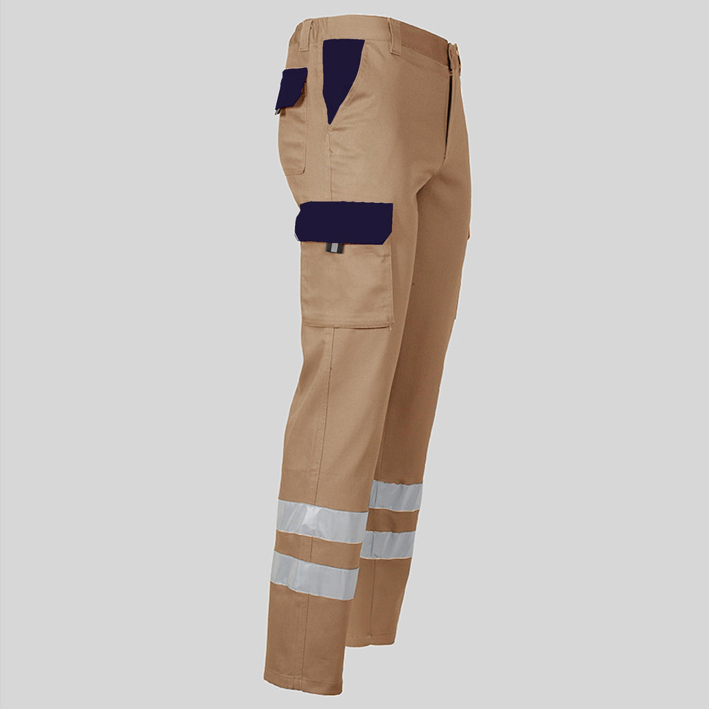 PANTALON UNISEX MULTIBOLSILLOS ELASTICO GAMO COMBI + 2 BANDAS REFLECT.