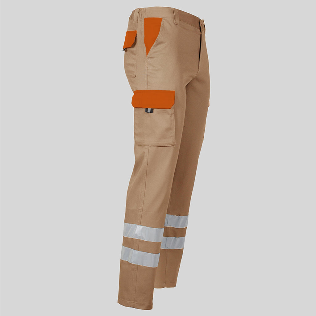 PANTALON UNISEX MULTIBOLSILLOS ELASTICO GAMO COMBI + 2 BANDAS REFLECT.