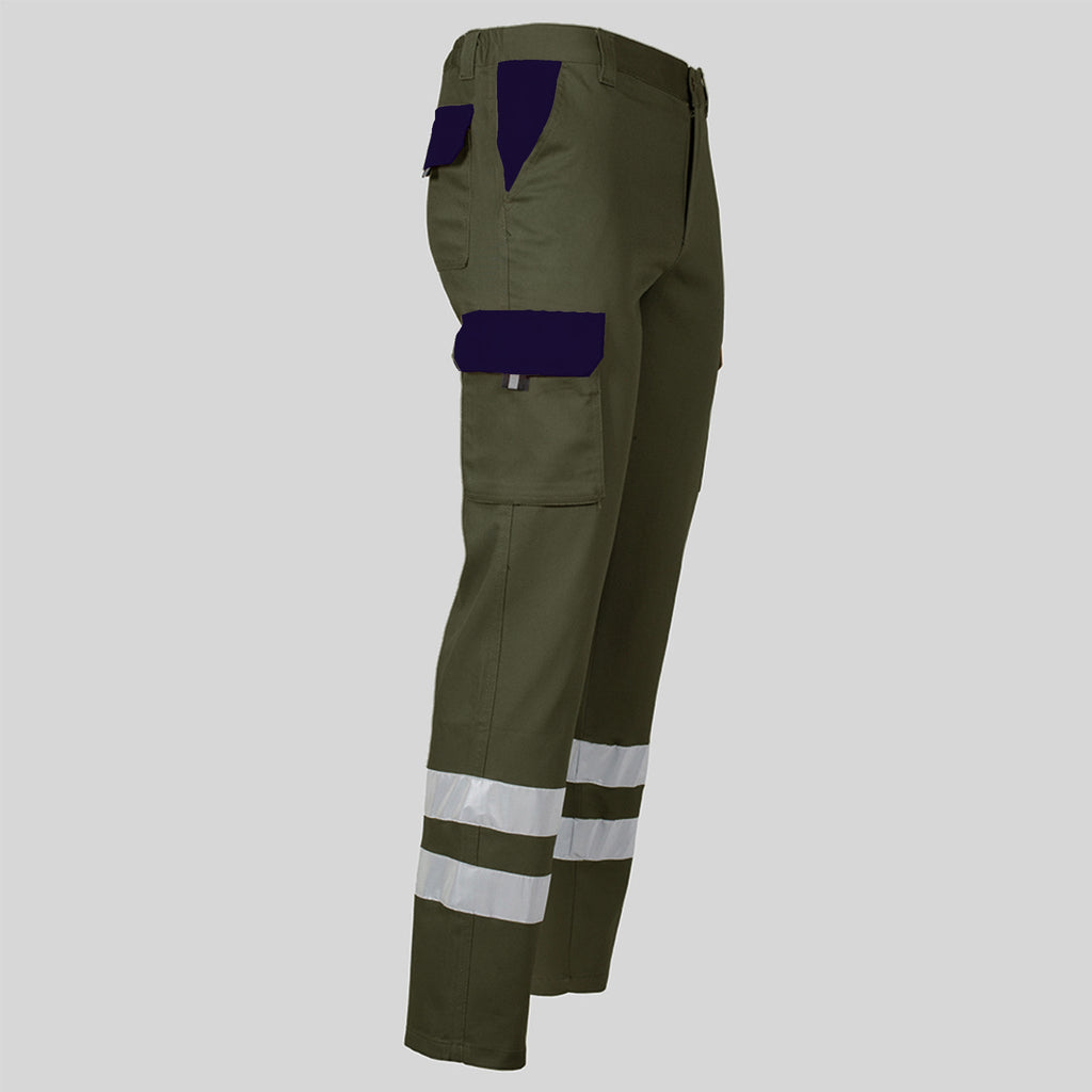PANTALON UNISEX MULTIBOLSILLOS ELASTICO GAMO COMBI + 2 BANDAS REFLECT.