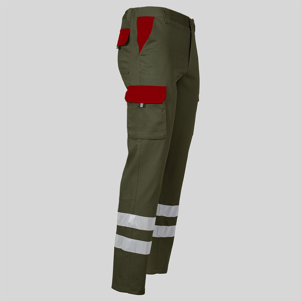 PANTALON UNISEX MULTIBOLSILLOS ELASTICO GAMO COMBI + 2 BANDAS REFLECT.