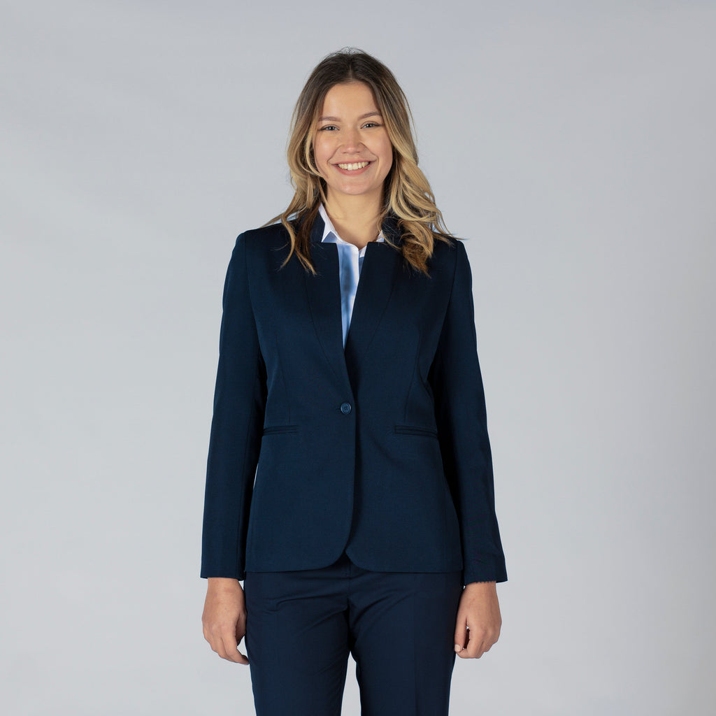 AMERICANA MUJER 1 BOTON SOLAPA INVERTIDA TRIVIAL