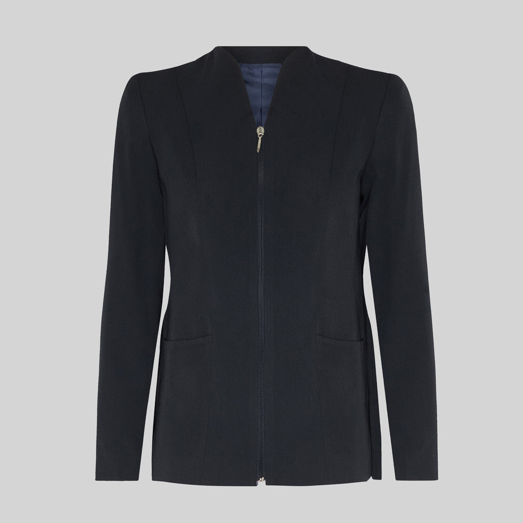 AMERICANA MUJER CON CREMALLERA CUELLO CHIMENEA TRIVIAL