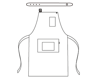 DELANTAL CON PETO CINTA DE CUERO 72X80 CM