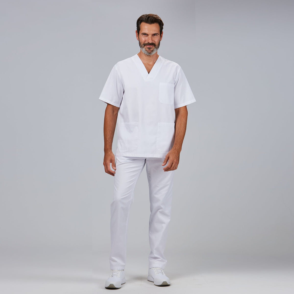 CONJUNTO UNISEX BLUSA CUELLO PICO /PANTALON GOMA ENTERA