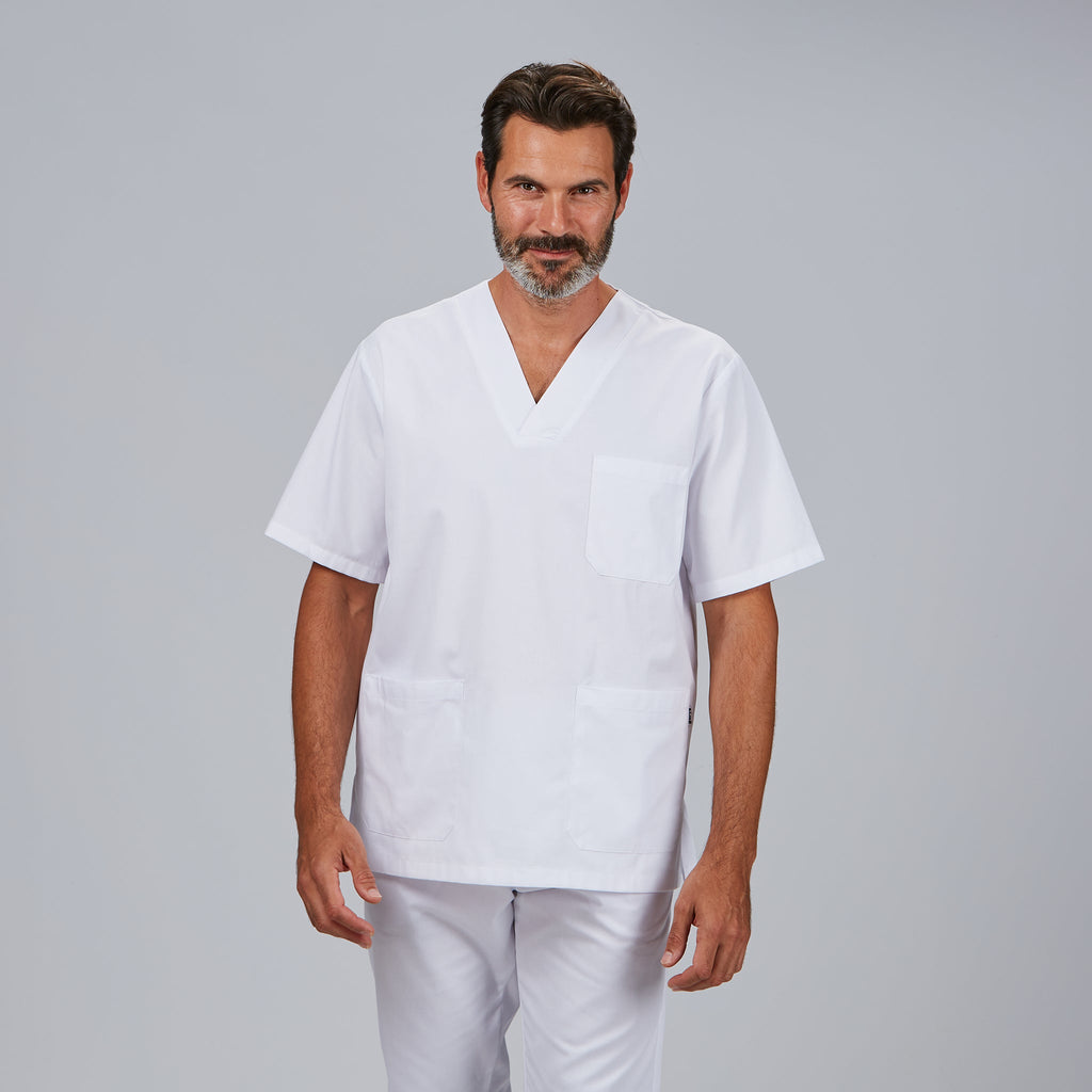 CONJUNTO UNISEX BLUSA CUELLO PICO /PANTALON GOMA ENTERA