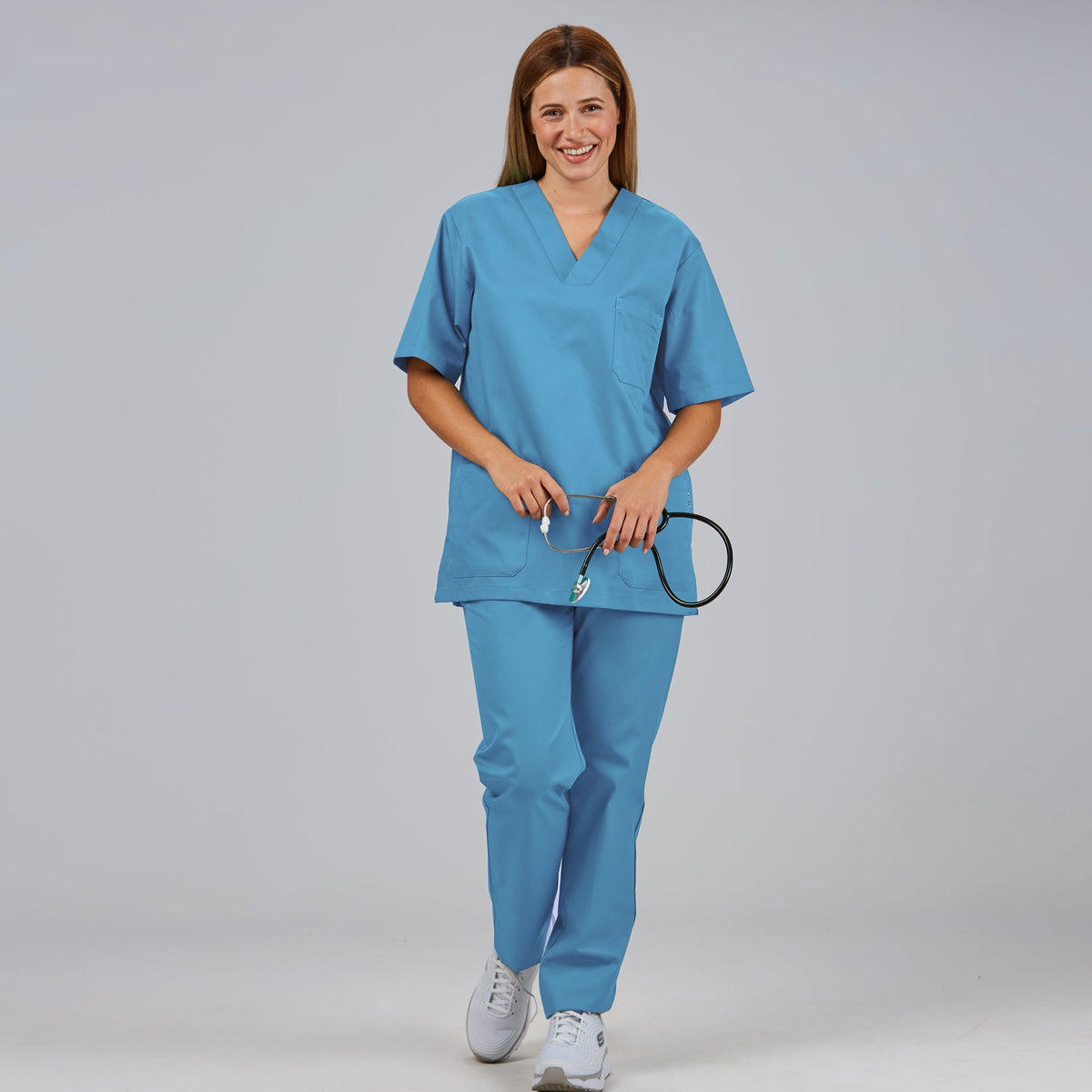 CONJUNTO UNISEX BLUSA CUELLO PICO /PANTALON GOMA ENTERA