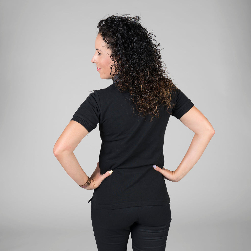 POLO NEGRO MUJER M/C C/CAMISERO