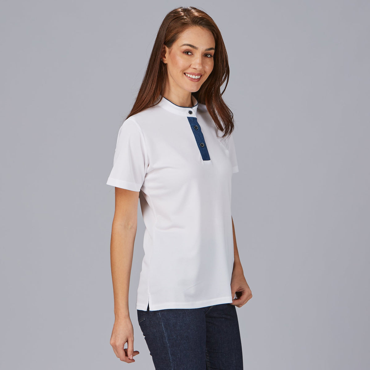 POLO MUJER CUELLO MAO TEJANO