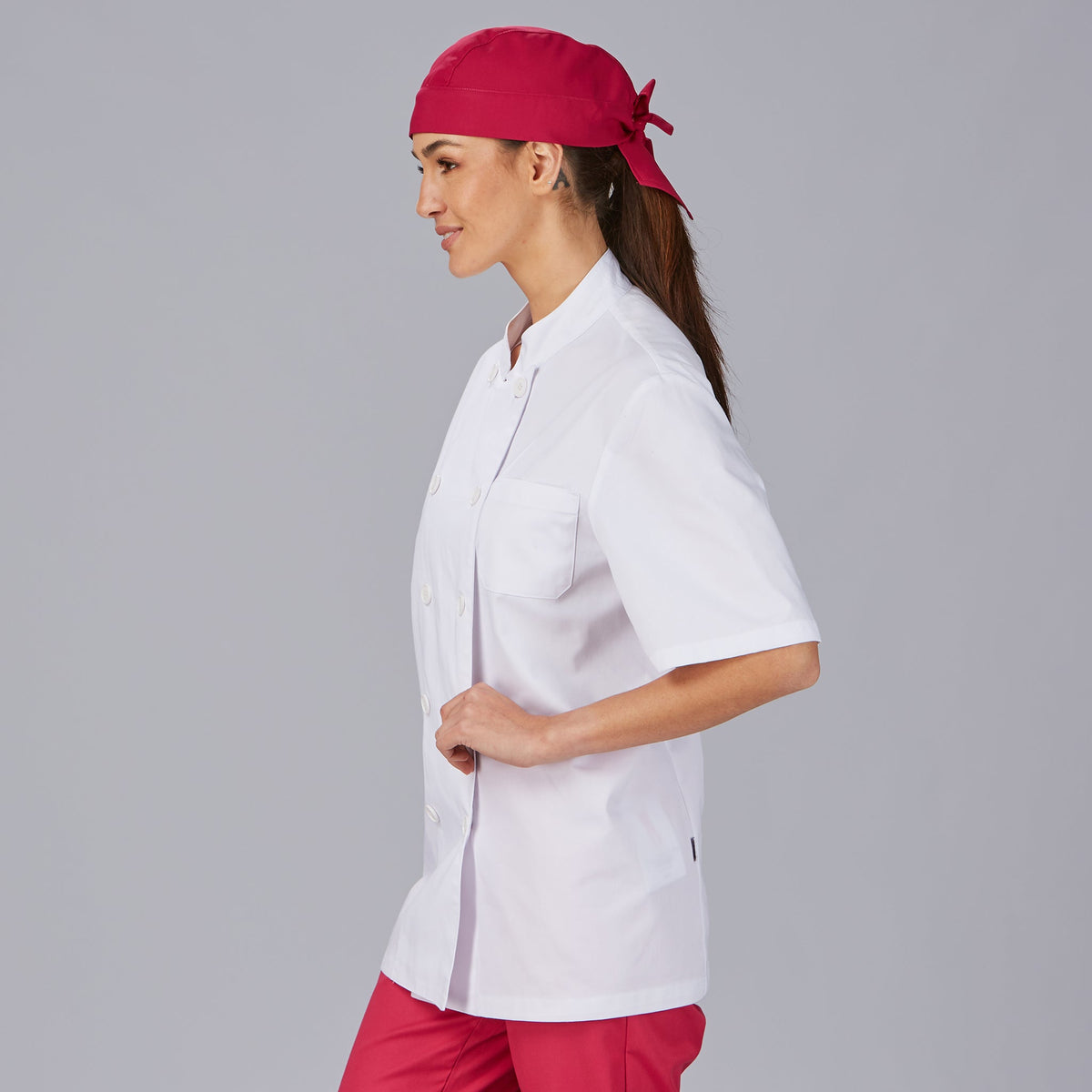 CHAQUETA COCINA UNISEX SARGA BLANCA M/C