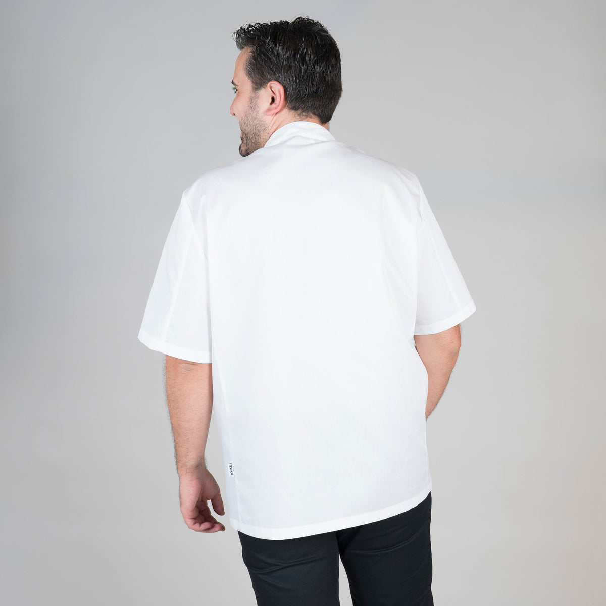 CHAQUETA COCINA UNISEX PLANA BLANCA M/C
