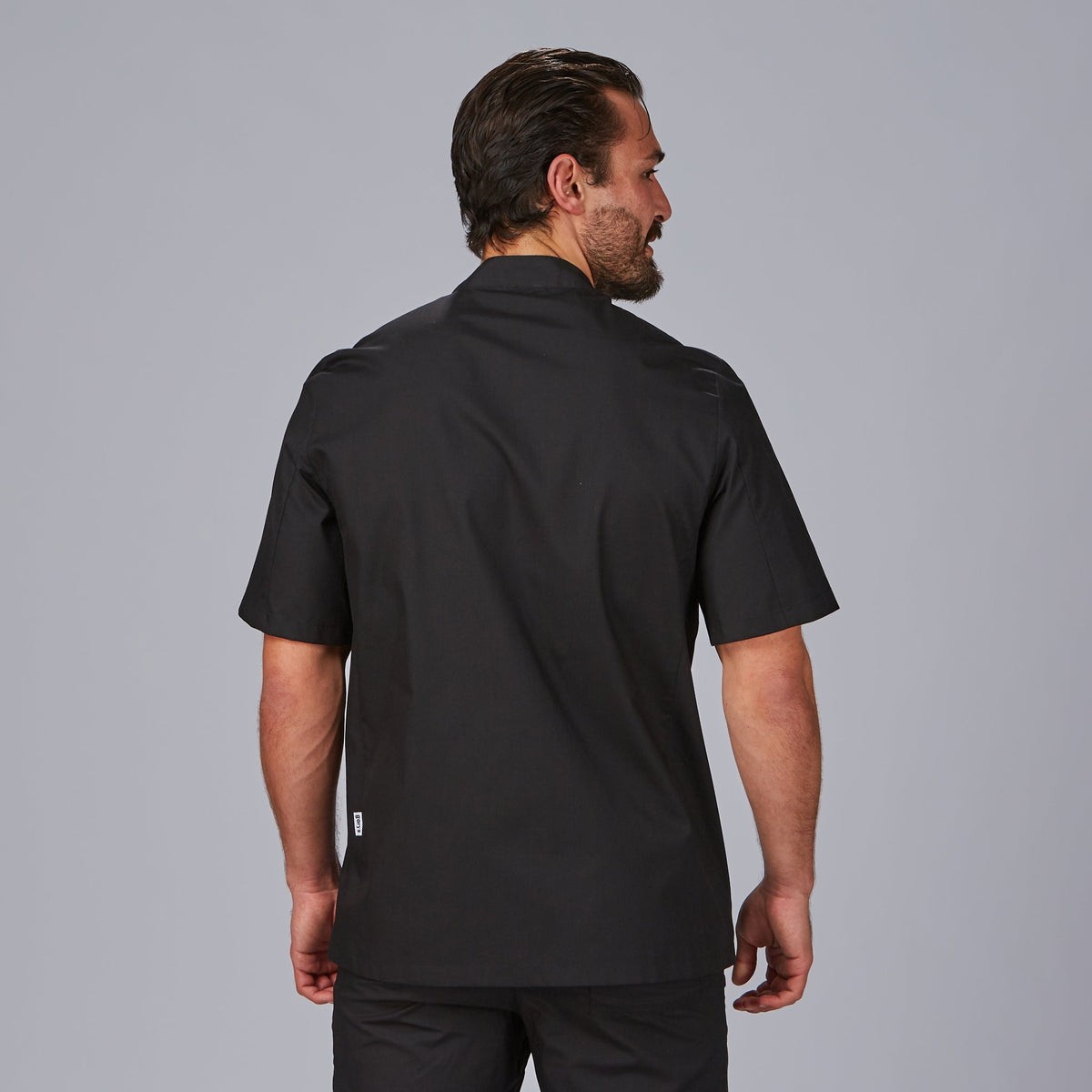 CHAQUETA COCINA UNISEX POPELIN FINO NEGRO M/C