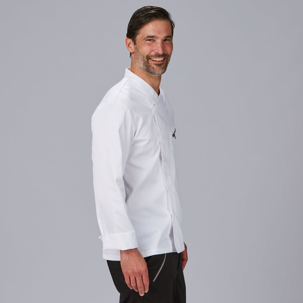CHAQUETA COCINA UNISEX SATEN ALGODON VICO