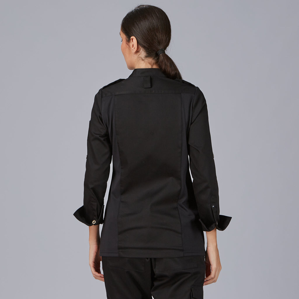 CHAQUETA COCINA MUJER SATEN ALGODON SOLA