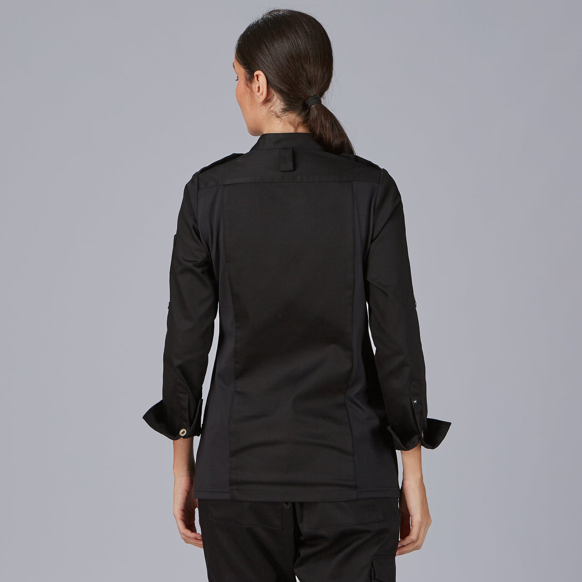 CHAQUETA COCINA MUJER SATEN ALGODON SOLA