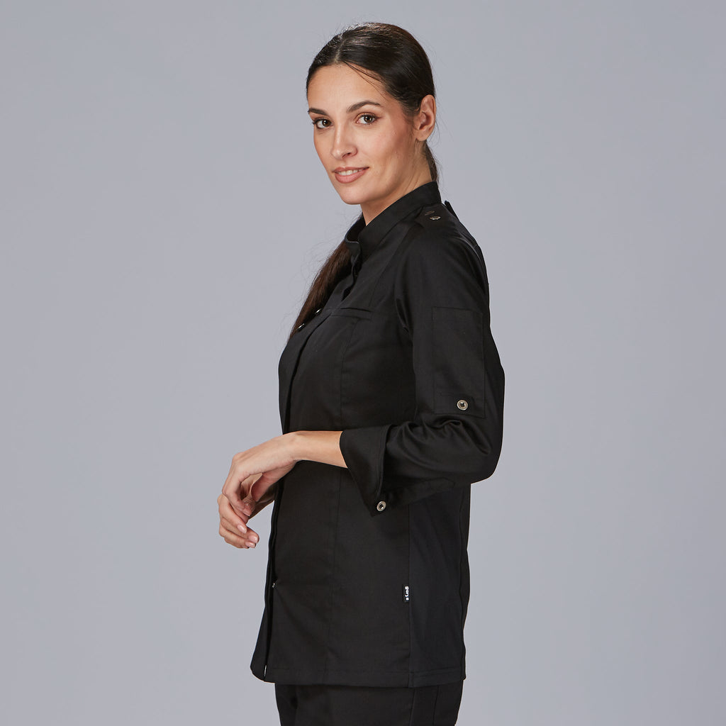 CHAQUETA COCINA MUJER SATEN ALGODON SOLA