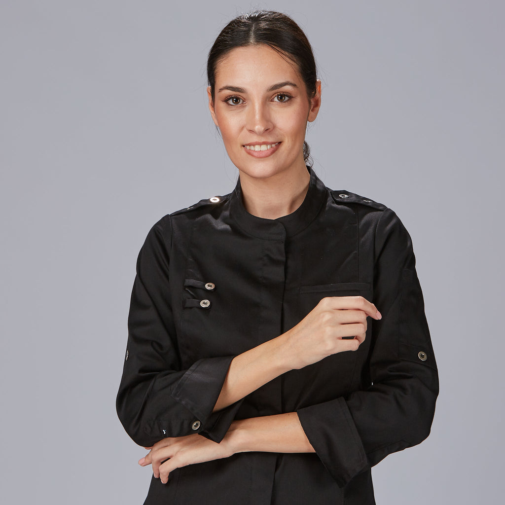 CHAQUETA COCINA MUJER SATEN ALGODON SOLA