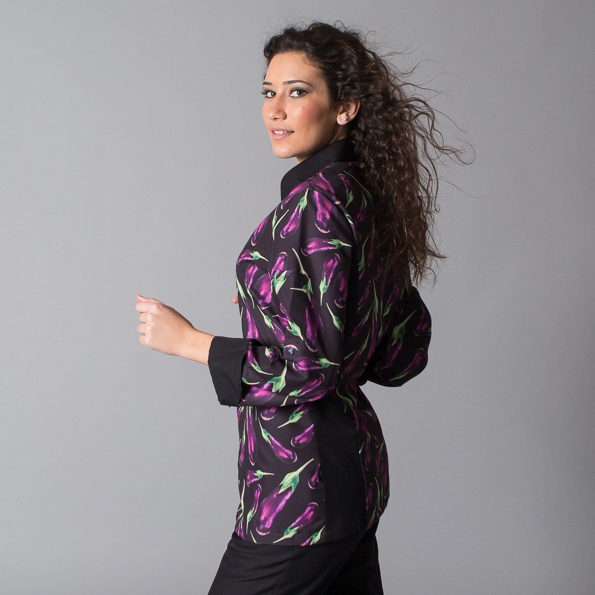 CHAQUETA COCINA UNISEX BERENJENAS