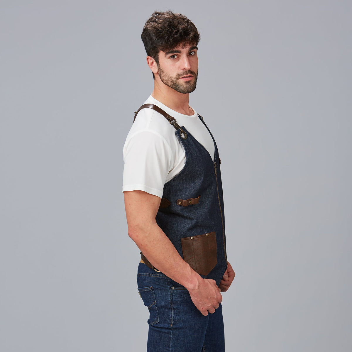 CHALECO UNISEX VAQUERO Y PIEL KURUME
