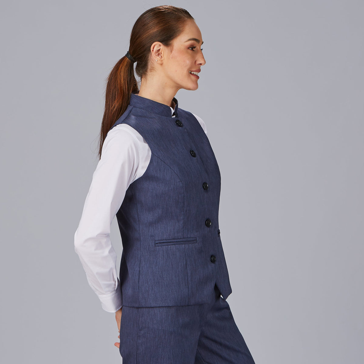 CHALECO MUJER CUELLO MAO LUJAN