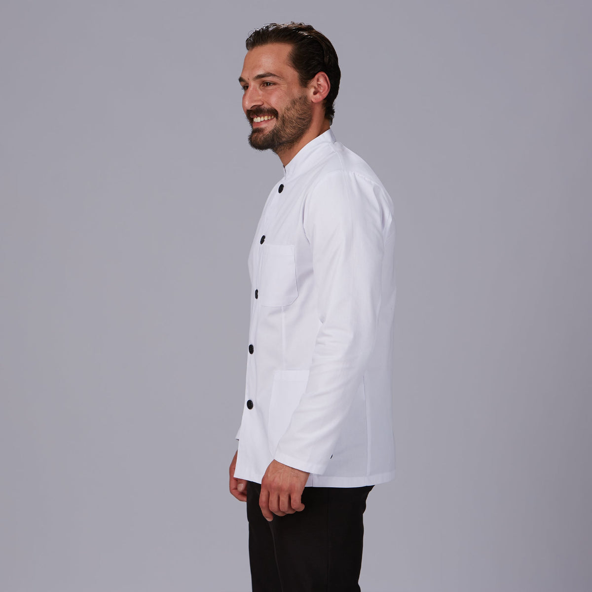 CHAQUETA HOMBRE CUELLO MAO BLANCA