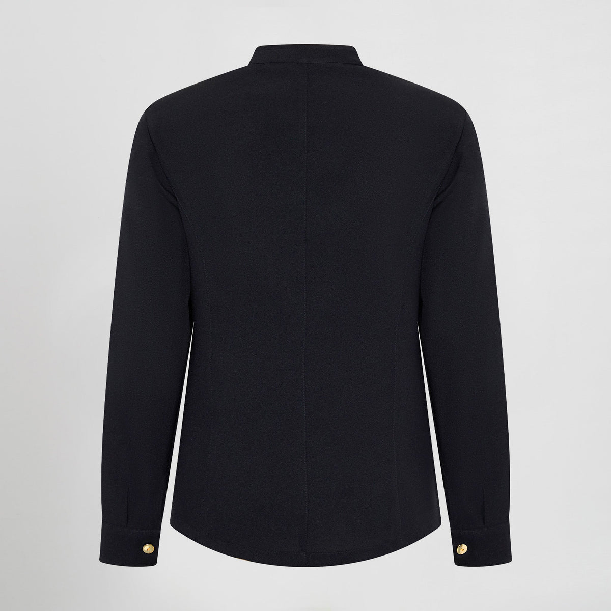 CHAQUETA MUJER MAO NEGRA BOTON DORADO