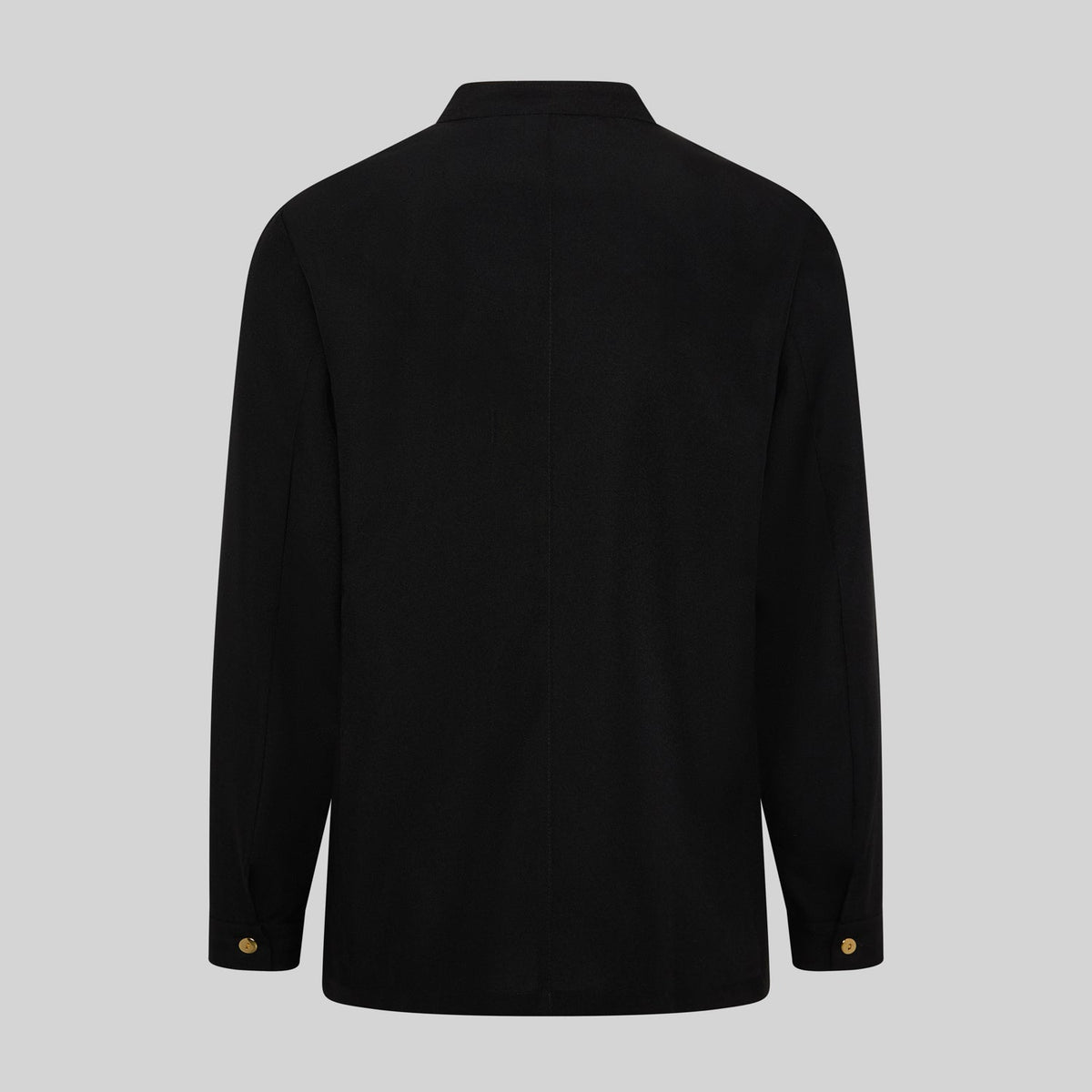 CHAQUETA HOMBRE MAO NEGRA BOTON DORADO