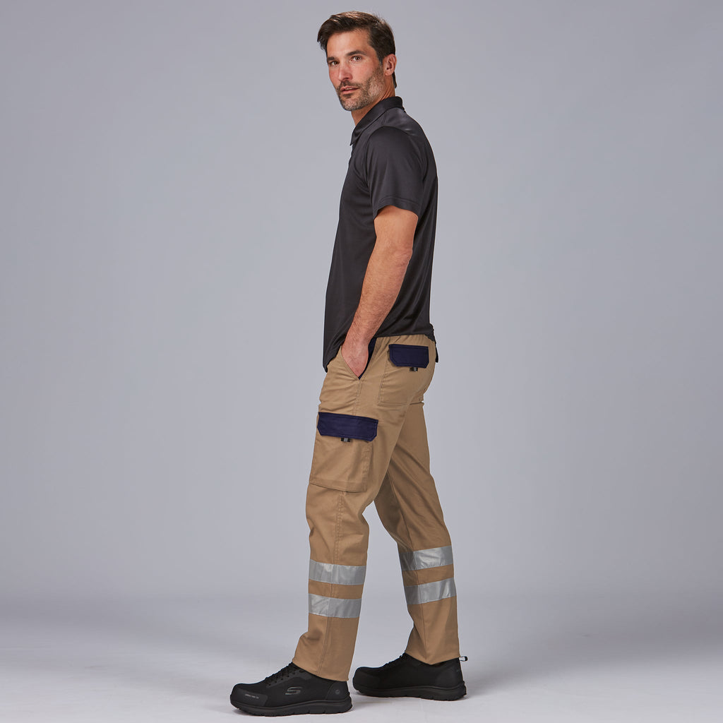 PANTALON UNISEX MULTIBOLSILLOS ELASTICO GAMO COMBI + 2 BANDAS REFLECT.